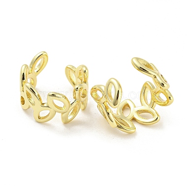 Hollow Leafy Branch Brass Cuff Earrings(EJEW-I300-07G)-2