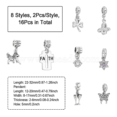 16Pcs 8 Styles Rack Plating Alloy Crystal Rhinestone European Dangle Charms(FIND-CA0007-73)-2