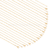 Elite 12Pcs 3 Size Brass Cable Chain Necklaces Set for Women, Golden, 17.91~17.99 inch(45.5~45.7cm), 4Pcs/size(NJEW-PH0001-25)