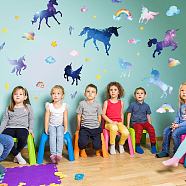 PVC Wall Stickers, Wall Decoration, Unicorn, 980x390mm, 2pcs/set(DIY-WH0228-1005)