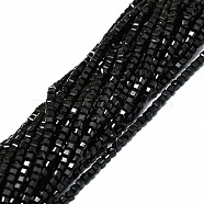 Natural Obsidian Beads Strands, Faceted Table Cut Cube, 2x2x2mm, Hole: 0.6mm, about 173pcs/strand, 15.55''(39.5cm)(G-E576-65)