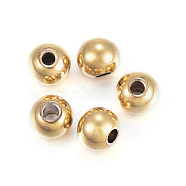 Ion Plating(IP) 304 Stainless Steel Spacer Beads, Round, Golden, 4x3mm, Hole: 1.5mm(X-STAS-T021-4G)