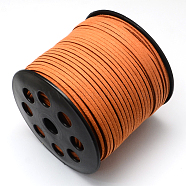 Eco-Friendly Faux Suede Cord, Faux Suede Lace, Chocolate, 3.0x1.4mm, about 98.42 yards(90m)/roll(LW-R007-3.0mm-1055)