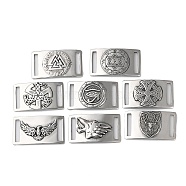 Viking 304 Stainless Steel Buckles, Belt Fastener, for Men's Belt, Antique Silver, Rectangle, Mixed Shapes, 46x25.5x2mm, Hole: 20x3.5mm(STAS-D014-28AS)
