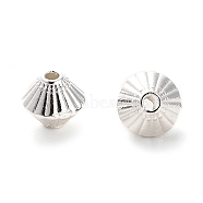 Alloy Beads, Long-Lasting Plated, Bicone, Silver, 7x6mm, Hole: 1.2mm(PALLOY-A006-04S)