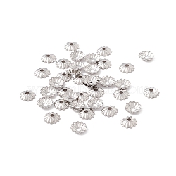 304 Stainless Steel Bead Caps, Multi-Petal, Stainless Steel Color, 6x1mm, Hole: 1.2mm(STAS-P307-03P)