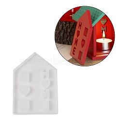 Silicone Mold, Epoxy Resin Craft Making, Candle Holder, White, House, 145x102x9mm(SIMO-S004-01B)