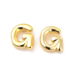 Brass Hollow Out Initial Letter Stud Earrings for Women, Real 18K Gold Plated, Lead Free & Cadmium Free, Letter.G, 7x6.5x1.5mm, Pin: 0.8mm(EJEW-A044-01G-G)