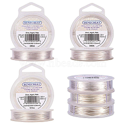 Round Copper Wire for Jewelry Making,Silver,0.3mm/0.5mm/0.8mm,3 rolls/set(CWIR-BC0002-03)