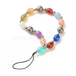 Acrylic Beads Mobile Straps, with CCB Plastic Beads and Nylon Thread, Colorful, 19cm(HJEW-JM00681)