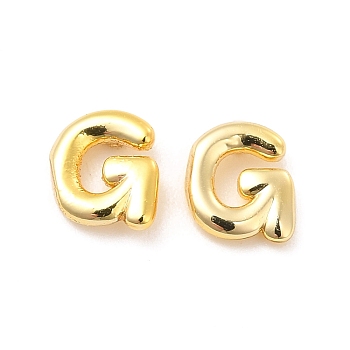 Brass Hollow Out Initial Letter Stud Earrings for Women, Real 18K Gold Plated, Lead Free & Cadmium Free, Letter.G, 7x6.5x1.5mm, Pin: 0.8mm
