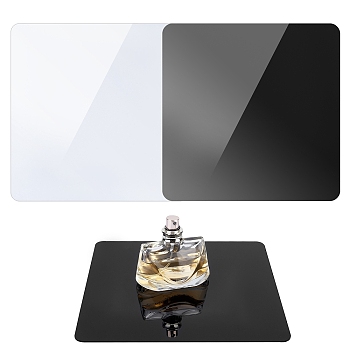 Elite 4Pcs 2 Colors Acrylic Reflection Display Board, Photographic Plate, Photography Props, Square, Mixed Color, 200x200x2mm, 2pcs/color