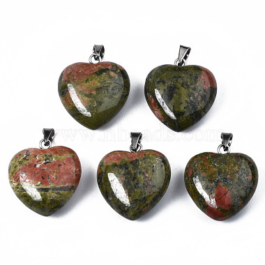 Pendentifs d'unakite naturelle(G-N0325-12B)-2