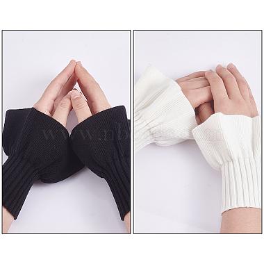 2 Pairs 2 Colors Cotton Knit Rib Sleeve Cuff(AJEW-FG0003-95)-3