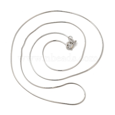 Rhodium Plated Sterling Silver Snake Chain Necklaces(NJEW-M153-15A-20)-2