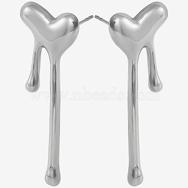 Heart 304 Stainless Steel Stud Earrings