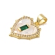 Rack Plating Brass & Cubic Zirconia Shell Pendants(KK-S372-17G)-2