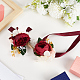 2Pcs 2 Style Silk Cloth Rose with Satin Ribbon Corsage Boutonniere & Wrist Corsages(AJEW-CP0005-94)-3