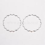 Brass Linking Wavy Rings, Platinum, 25x1mm(KK-D522-13P)