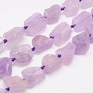 Natural Amethyst Beads Strands, Nuggets, Medium Orchid, 18~35x15~26x9~21mm, Hole: 1mm(X-G-G543-03B)