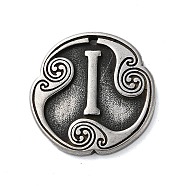 Rune Letters Alloy Pendants, Round, Antique Silver, 25x3mm, Hole: 1.6mm(PALLOY-S193-01AS-11)