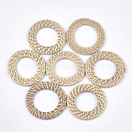 Handmade Reed Cane/Rattan Woven Linking Rings, For Making Straw Earrings and Necklaces, Ring, Antique White, 58~63x4~5mm, Inner Diameter: 35~38mm(X-WOVE-T006-035)