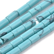 Synthetic Turquoise Beads Strands, Column, 4x2mm, Hole: 0.6mm, about 90pcs/strand, 15.75 inch(40cm)(G-F631-B16)
