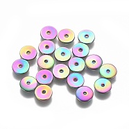 Ion Plating(IP) 304 Stainless Steel Spacer Beads, Flat Round, Rainbow Color, 6x0.8mm, Hole: 1mm(STAS-G200-02A-M)