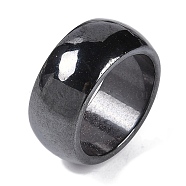 Magnetic Synthetic Hematite Finger Ring, Wide Band Rings for Men Women, 10mm, US Size 8 1/2(18.5mm)(RJEW-A047-02D)