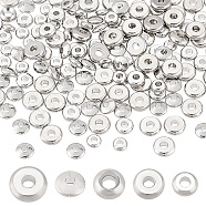 Elite 200Pcs 5 Styles Brass Spacer Beads, Flat Round, Real Platinum Plated, 4~6x1.5~3mm, Hole: 1.5~2mm, 40pcs/style(KK-PH0006-54)