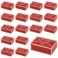 Wedding Paper Candy Gift Packaging Boxes, Foldable Storage Boxes for Wedding, Rectangle, Dark Red, 10.5x7x3.5cm(CON-WH0105-06)