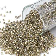 TOHO Round Seed Beads, Japanese Seed Beads, (994) Gilt Lined AB Crystal, 11/0, 2.2mm, Hole: 0.8mm, about 5555pcs/50g(SEED-XTR11-0994)