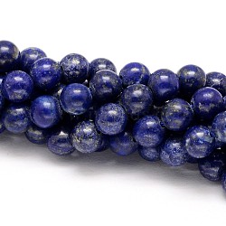 Natural Lapis Lazuli Round Beads Strands, 4mm, Hole: 0.8mm, about 89pcs/strand, 15.5 inch(X-G-I181-09-4mm)