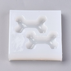 Food Grade Silicone Molds, Fondant Molds, For DIY Cake Decoration, Chocolate, Candy, UV Resin & Epoxy Resin Jewelry Making, Dog Bone, White, 59.5x60x10.5mm, Inner Size: 37x10mm(DIY-WH0162-40)