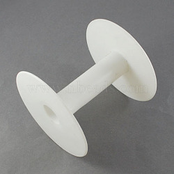 Plastic Empty Spools for Wire, Thread Bobbins, White, 24x87mm(X-TOOL-R013-1)