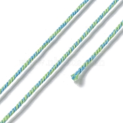 Polyester Twisted Cord, Round, for DIY Jewelry Making, Pale Green, 1mm, about 49.21 Yards(45m)/Roll(OCOR-G015-01A-30)