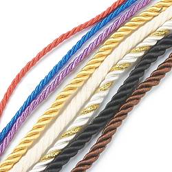 Nylon Milan Thread, Twisted Thread, Mixed Color, 3~6mm, 2m/strand(NWIR-XCP0001-07)