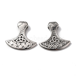 Viking 304 Stainless Steel Pendants, Thor's Hammer with Triskelion, Antique Silver, 37x37x7.5mm, Hole: 4x6.5mm(X-STAS-Z015-04AS)