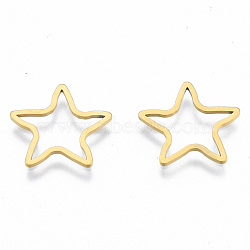 201 Stainless Steel Linking Rings, Star, Golden, 16x16.5x1mm, Inner Diameter: 9x9.5mm(STAS-N090-T19-2)