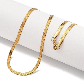 Brass Snake Chain Necklaces for Women, Real 18K Gold Plated, 19.88 inch(505mm)