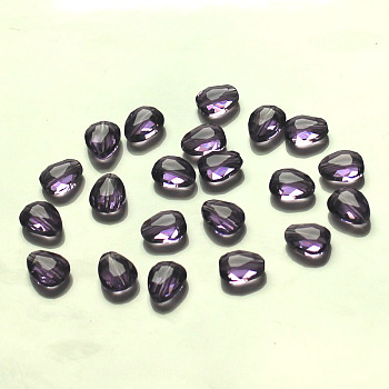 Imitation Austrian Crystal Beads, Grade AAA, Faceted, teardrop, Blue Violet, 12x9x3.5mm, Hole: 0.9~1mm