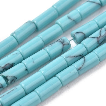 Synthetic Turquoise Beads Strands, Column, 4x2mm, Hole: 0.6mm, about 90pcs/strand, 15.75 inch(40cm)