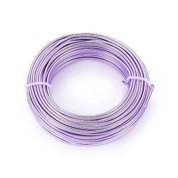 Round Aluminum Wire, Bendable Metal Craft Wire, for DIY Jewelry Craft Making, Lilac, 9 Gauge, 3.0mm, 25m/500g(82 Feet/500g)
