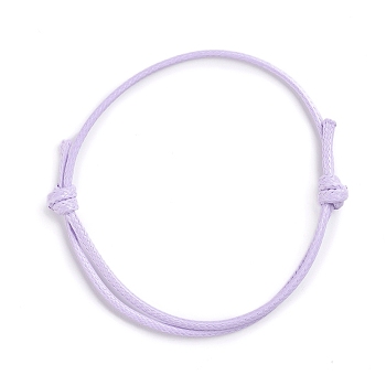 Korean Waxed Polyester Cord Bracelet Making, Lilac, Adjustable Diameter: 40~70mm