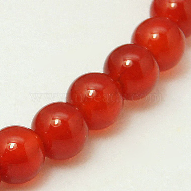 8mm Red Round Carnelian Beads