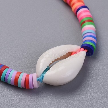 Eco-Friendly Handmade Polymer Clay Heishi Beads Kids Braided Bracelets(BJEW-JB04317)-3