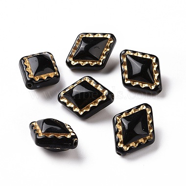 18mm Black Rhombus Acrylic Beads