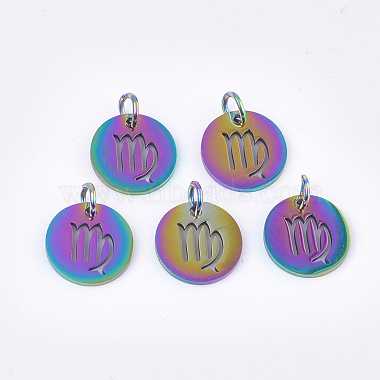 Rainbow Color Ion Plating(IP) 201 Stainless Steel Charms(STAS-Q201-JN166-6)-3