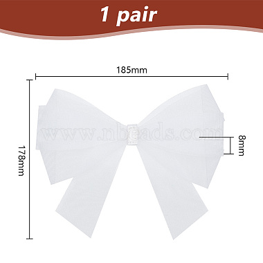 Décorations de chaussures en organza avec nœud papillon(FIND-WH0423-94A)-2