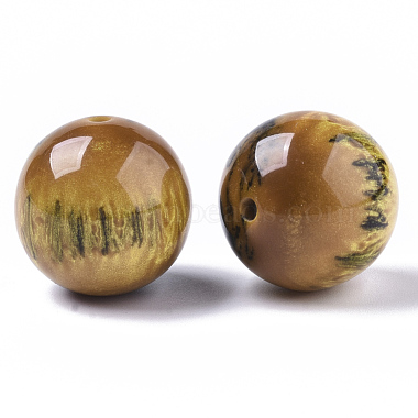 20mm Gold Round Resin Beads